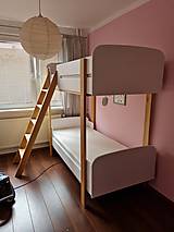 Nábytok - Poschodová posteľ z masívneho dreva (dub, buk) - 15339036_