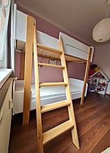 Nábytok - Poschodová posteľ z masívneho dreva (dub, buk) - 15339040_