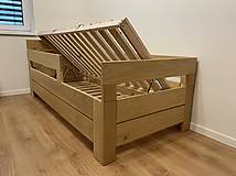 Nábytok - Detská dubová masívna posteľ s úložným priestorom - 15341714_