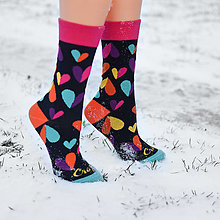 Ponožky, pančuchy, obuv - Ponožky farebná láska - 15341110_