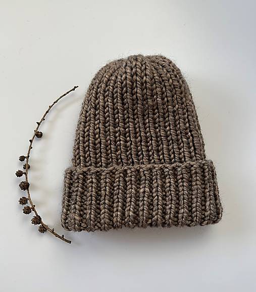Čiapky, čelenky, klobúky - Čiapka chunky.  (Sivohnedá) - 15344682_