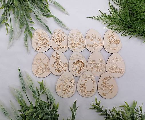 Dekorácie - Set veľkonočných vajíčok s obrázkami - 15345431_