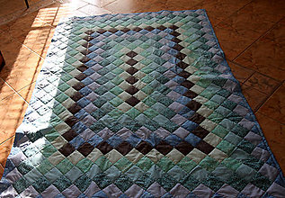 Úžitkový textil - Patchworková deka-Boston (tyrkysovo-modrá so šedou) - 15344782_
