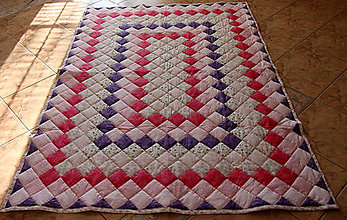 Úžitkový textil - Patchworková deka-Boston (malé kvety s ružovou a fialovou) - 15344803_