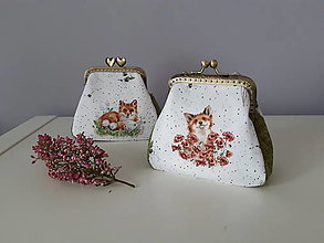 Peňaženky - Minitaštičky se zvířátky (liška s máky) - 15343833_