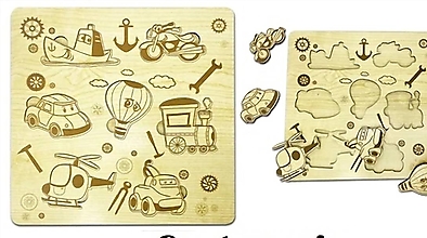 Hračky - Drevené montessori  (Cestovanie 224 x 224 mm) - 15346302_