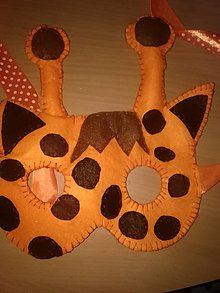 Detské doplnky - Karnevalová maska z filcu (Žirafka) - 15347477_