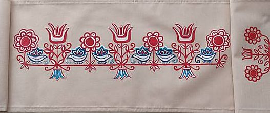 Úžitkový textil - Maľovaný obrus stredový - béžový, 30 x 139 cm - 15349436_