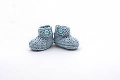 Detské topánky - Bledomodré papučky zimné MERINO - 15348530_