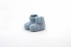 Detské topánky - Bledomodré papučky zimné MERINO - 15348531_