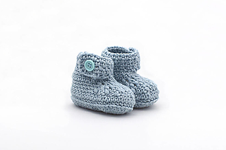 Detské topánky - Bledomodré papučky zimné MERINO - 15348532_