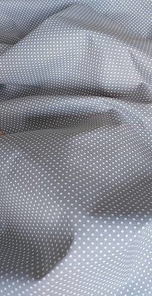 Textil - Bavlnené látky (sivá - s bodkami) - 15348372_