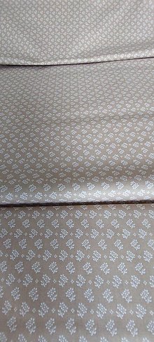 Textil - Bavlnené látky (hnedá - biele kvietky) - 15349101_