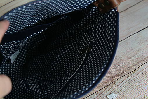 Kožená modrotlačová kabelka Dara XL set 1