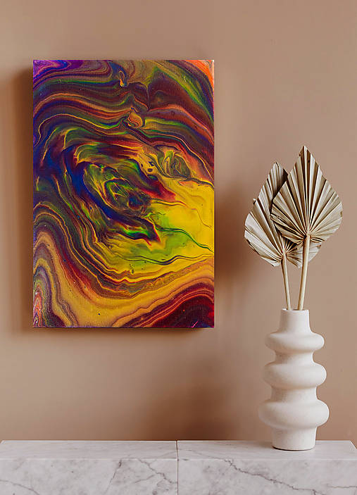 Obrazy - Tajomstvo - abstraktný obraz - acrylic pouring - 15347389_