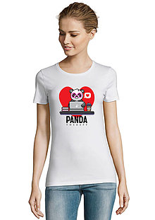 Topy, tričká, tielka - Zamilovaná Panda „Cukrovo-kyticová“ - 15348877_