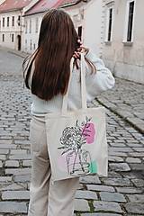 Iné tašky - Plátená taška - kvety vo váze - 15349263_