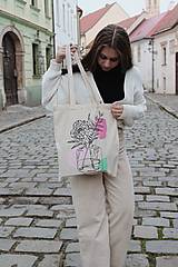 Iné tašky - Plátená taška - kvety vo váze - 15349265_