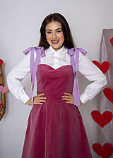 Šaty - Ružové zamatové korzetové šaty s áčkovou sukňou - 15350278_