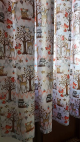 Úžitkový textil - Detské závesy zvieratká indiáni v lese - 15354388_