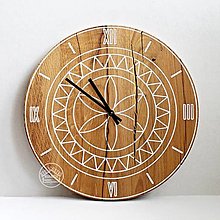Hodiny - Drevené hodiny s apotropajným vzorom III. - 15351857_