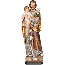Sochy - Svätý Jozef a dieťa drevená socha - 15352227_