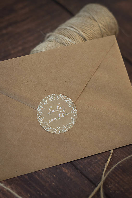 Úložné priestory & Organizácia - Nálepka na svadobnú obálku - Gypsomilka + bude svadba - 15353770_