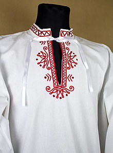 Pánske oblečenie - Pánska vyšívaná košeľa - Dúbravy - 15351460_