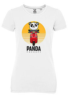 Topy, tričká, tielka - Slobodná Panda „Motorkovanie“ - 15351277_