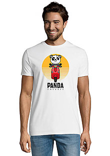 Topy, tričká, tielka - Slobodná Panda „Motorkovanie“ - 15351282_