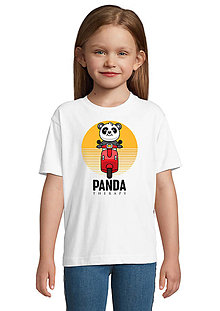 Topy, tričká, tielka - Slobodná Panda „Motorkovanie“ - 15351287_