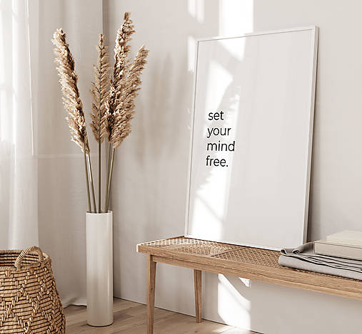 Grafika - Moderná grafika na stenu s nápisom - Set your mind free - 15354707_