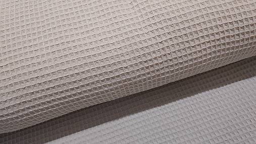 Textil - Vaflové piké-farba kapučinová - 15357976_