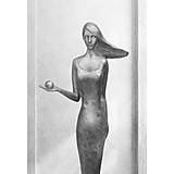 Sochy - Dievča s jablkom, cínová socha, originál, limitovaná edícia - 107 cm socha cín - 15355599_