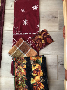 Úžitkový textil - Veľká zimná sada v  bordovo-červenom nádychu - 15355987_