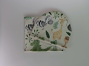 Detské čiapky - Safari čiapka, nákrčník alebo set (Set vnútorná strana béžový úplet) - 15357630_
