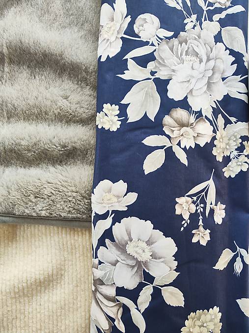 Textil - VLNIENKA na mieru 100 % bavlna deka 200 x 200 cm/ 200 x 220 cm / 200 x 240 cm / 220 x 240 cm Ruža tmavomodrá - 15356249_