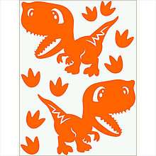 Papier - Neónové nažehľovačky Dino IV (Oranžová) - 15355573_