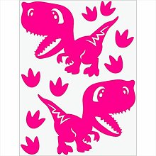 Papier - Neónové nažehľovačky Dino IV (Ružová) - 15355592_