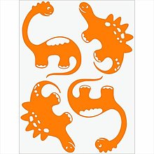 Papier - Neónové nažehľovačky Dino III (Oranžová) - 15355646_