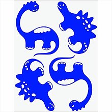 Papier - Neónové nažehľovačky Dino III (Modrá) - 15355648_