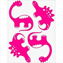Papier - Neónové nažehľovačky Dino III (Ružová) - 15355649_