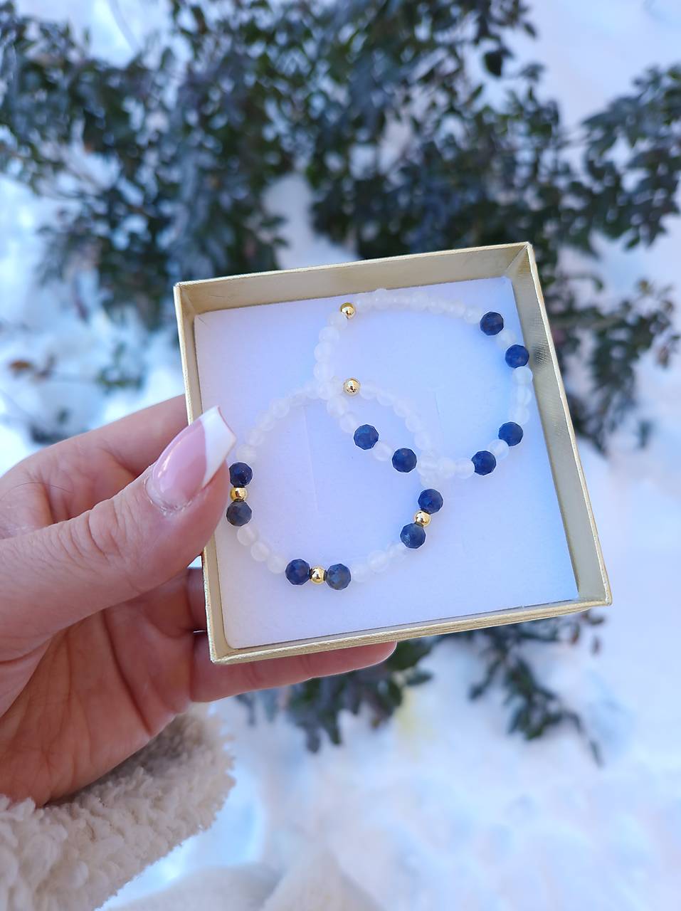 Detský náramok Zafír a Selenit