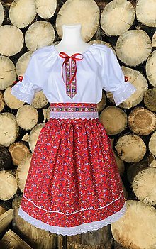 Šaty - Folklórny dámsky kroj “Anna” v červenom - 15354943_