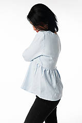 Topy, tričká, tielka - Ľanový top s riasením Pinka - 15357577_