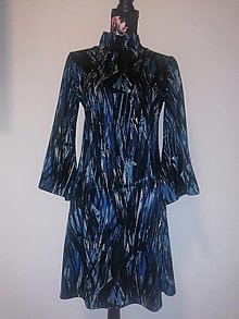 Šaty - Modro čierne šaty - 15360791_