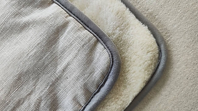 Textil - VLNIENKA prehoz na gauč a kreslá na mieru 100% Merino Top Super wash + 100% ľan Elegant Ecra - 15358582_