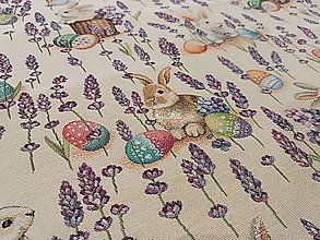 Úžitkový textil - Veľkonočný obrus Zajačik s levanduľou - 15361255_