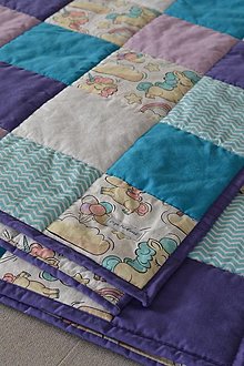 Úžitkový textil - Patchwork prehoz do detskej izby, Jednorožce fialová, 100x200cm - 15359399_