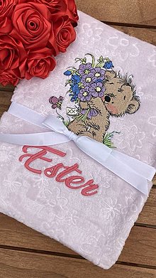 Detský textil - Vyšívané detské deky (Deka s výšivkou medvedíka) - 15360842_